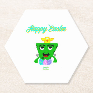 FrankenCheese Easter Hexagon Paper Coaster