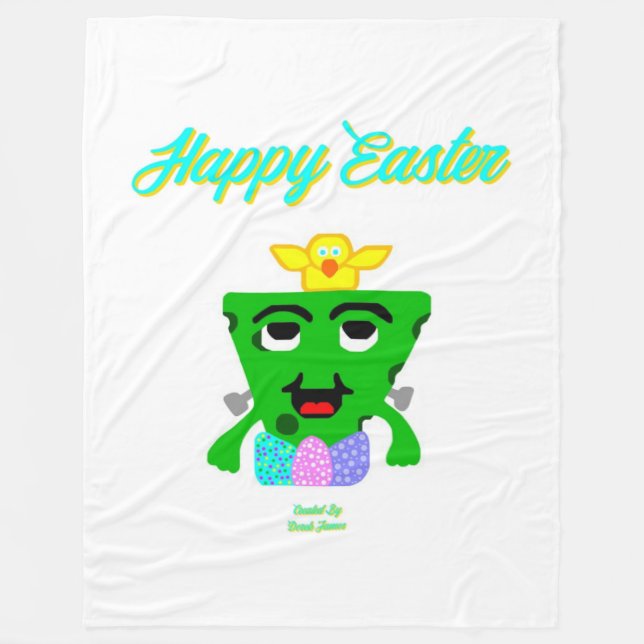 FrankenCheese Easter Large Fleece Blanket (Front)