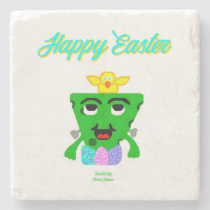 FrankenCheese Easter Marble Stone Coaster