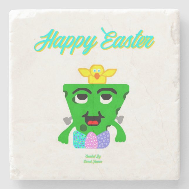 FrankenCheese Easter Marble Stone Coaster (Front)