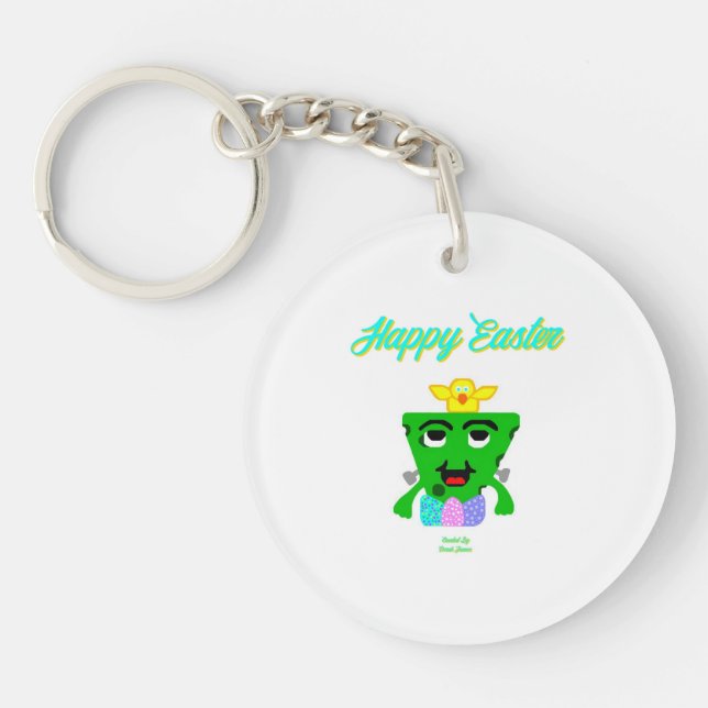 FrankenCheese Easter Round Keychain (Front)