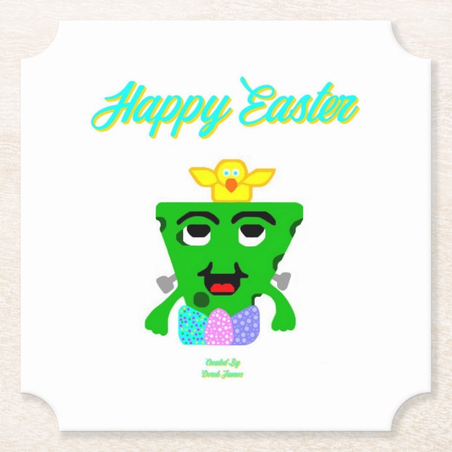 FrankenCheese Easter Ticket Paper Coaster (Front)
