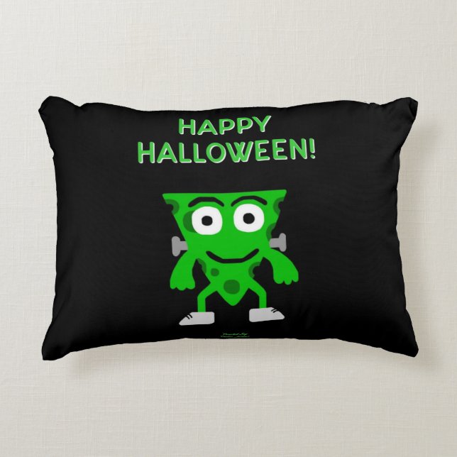 FrankenCheese Halloween Greetings Accent Pillow (Front)