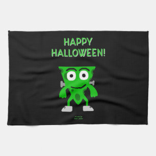 FrankenCheese Halloween Greetings Kitchen Towel
