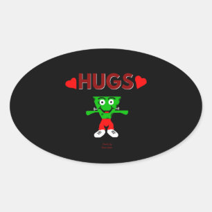 FrankenCheese Hugs Oval Sticker