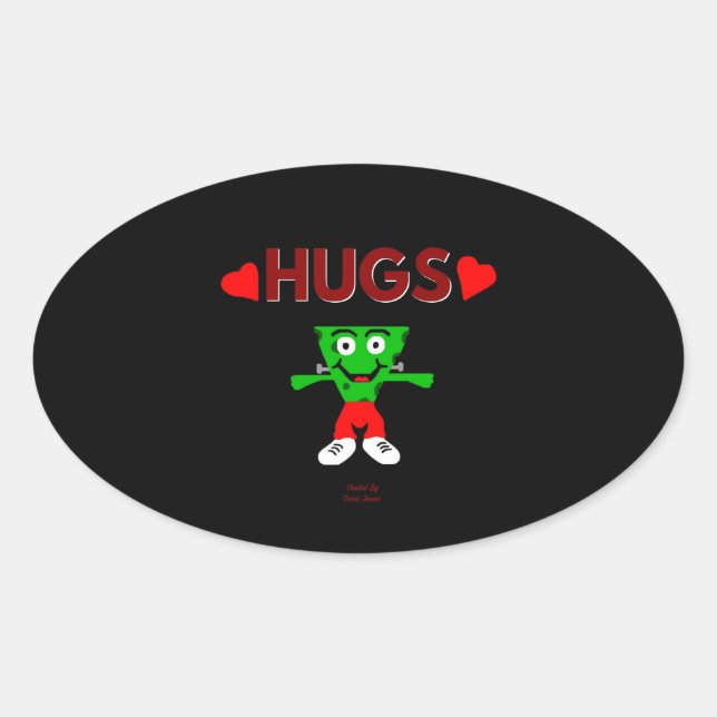 FrankenCheese Hugs Oval Sticker (Front)
