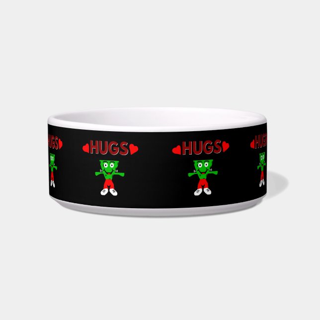 FrankenCheese Hugs Pet Bowl (Front)