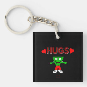 FrankenCheese Hugs Square Keychain