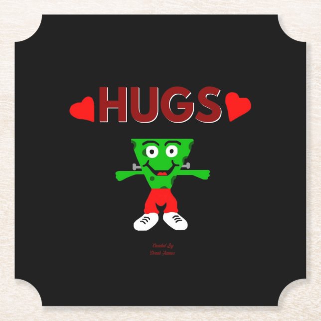 FrankenCheese Hugs Ticket Paper Coaster (Front)