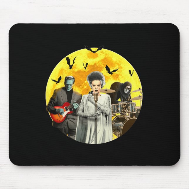 Frankenguitar  With Bride and Igor Halloween Band  Mouse Pad (Front)