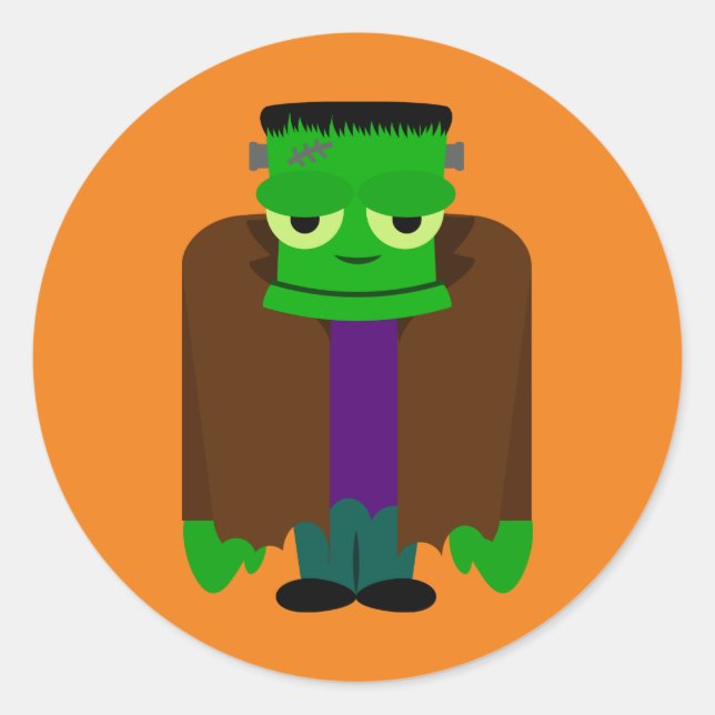 Frankenmonster Halloween dress up Classic Round Sticker (Front)