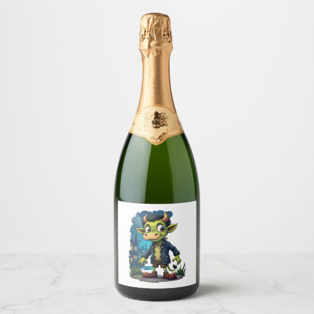 Frankenmoo Sparkling Wine Label (Front)