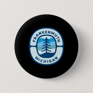 Frankenmuth Michigan Mi Retro Winter Forest Souven 2 Inch Round Button