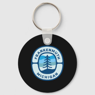 Frankenmuth Michigan Mi Retro Winter Forest Souven Keychain