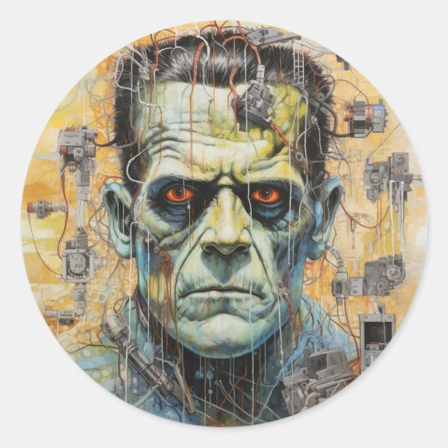 Frankenstei Classic Round Sticker (Front)