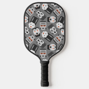 Frankenstein and spooky friends - black, white and pickleball paddle
