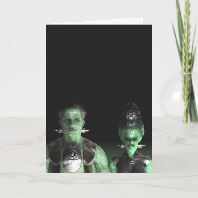 Frankenstein & Bride - Halloween Greeting Card (Front)
