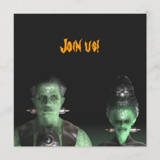 Frankenstein & Bride - Halloween Party Invitation