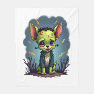 Frankenstein Chihuahua Shock Fleece Blanket