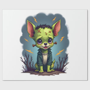 Frankenstein Chihuahua Shock Wrapping Paper