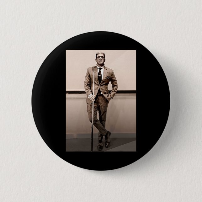 Frankenstein Dapper Frankenstein Monster In Suit H 2 Inch Round Button (Front)