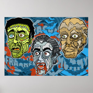 Frankenstein Dracula The Mummy Poster