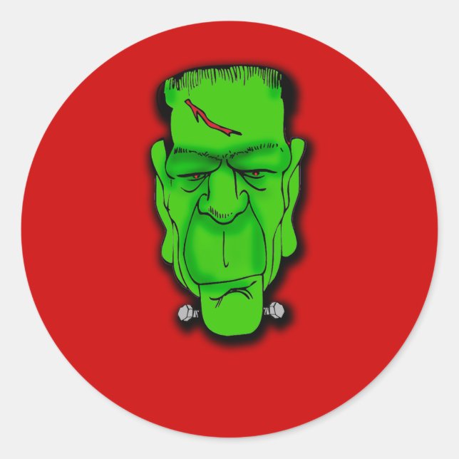 Frankenstein Face Caption it Yourself!  T shirts Classic Round Sticker (Front)