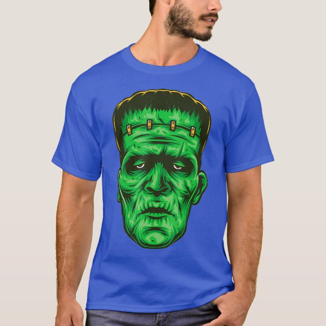 Frankenstein face zombie gift for lover costume T-Shirt (Front)