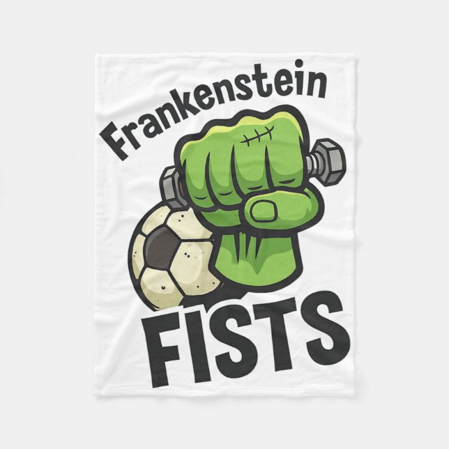 Frankenstein Fists Funny Soccer Stuff  Fleece Blanket (Front)