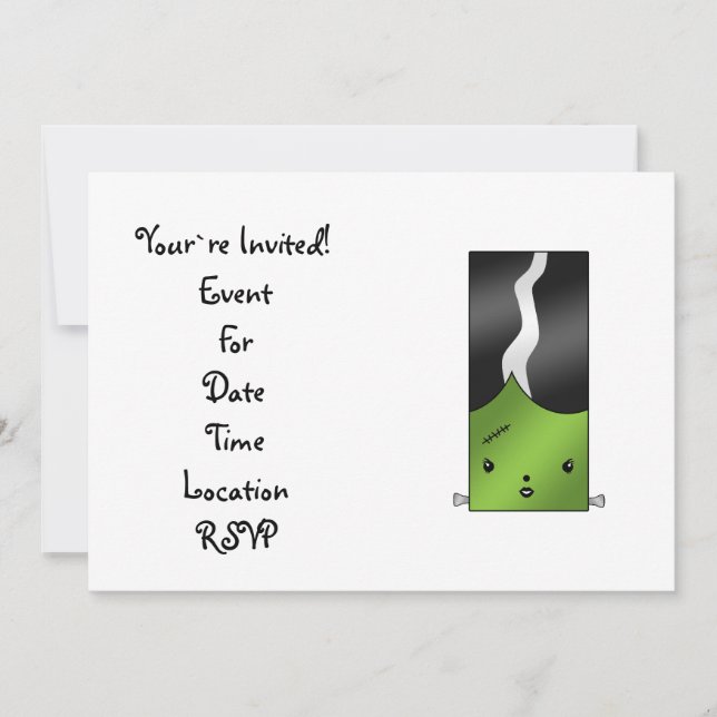 Frankenstein girl invitation (Front)