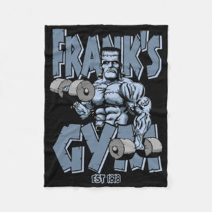 Frankenstein Gym Funny Bodybuilding Fitness Workou Fleece Blanket