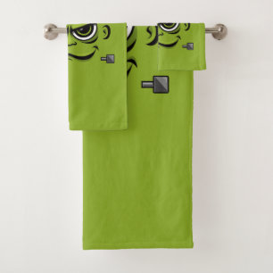 Frankenstein Halloween Face Bath Towel Set
