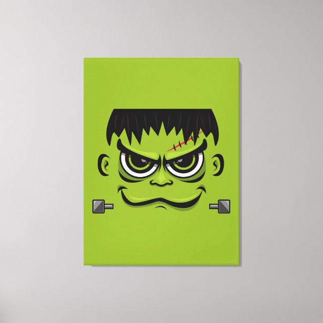 Frankenstein Halloween Face Canvas Print (Front)
