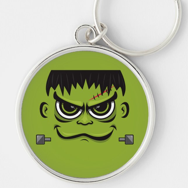 Frankenstein Halloween Face Keychain (Front)