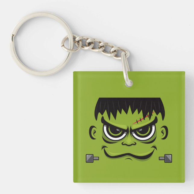 Frankenstein Halloween Face Keychain (Front)