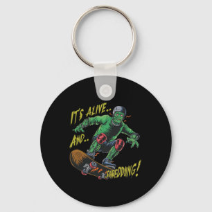 Frankenstein Halloween Vintage It's Alive And Shre Keychain
