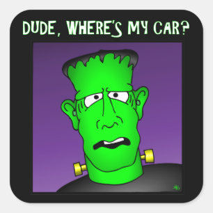 Frankenstein Keychains & Flair Square Sticker