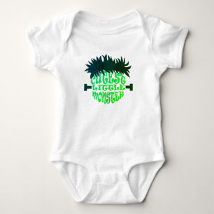 Frankenstein Little Monster Halloween Green Baby Bodysuit