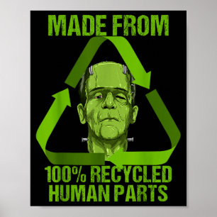 Frankenstein Made From 100% Recycled Human Parts H Poster