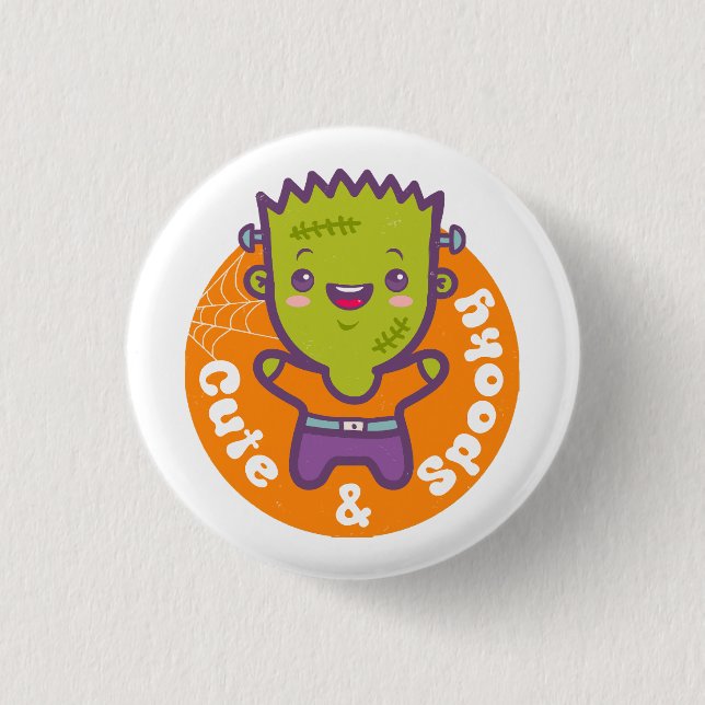frankenstein monster 1 inch round button (Front)