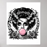 Frankenstein Monster And Bride Bubble Gum Funny Ha