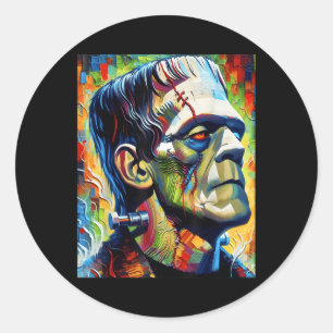 Frankenstein Monster And Bride Halloween Matching  Classic Round Sticker