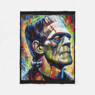 Frankenstein Monster And Bride Halloween Matching Fleece Blanket