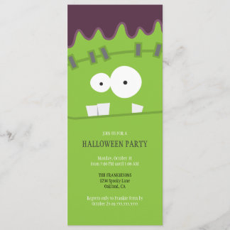 Frankenstein Monster Face Halloween Party Invitation