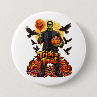 Frankenstein monster Halloween 3 Inch Round Button