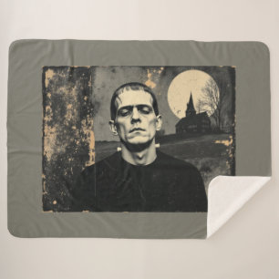 Frankenstein Monster Halloween Sherpa Blanket