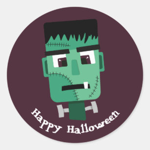 Frankenstein Monster Illustration Classic Round Sticker