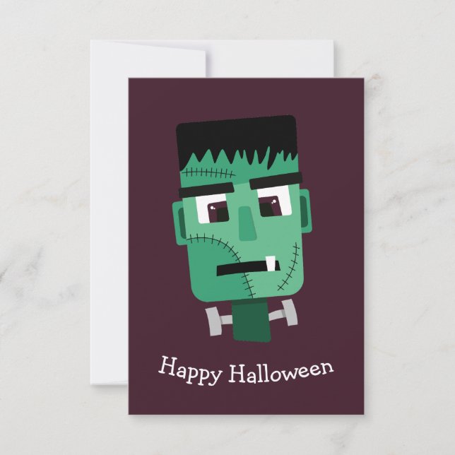 Frankenstein Monster Illustration Save The Date (Front)