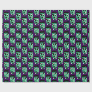 Frankenstein Monster Illustration Wrapping Paper