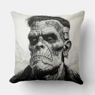 Frankenstein Monster Throw Pillow